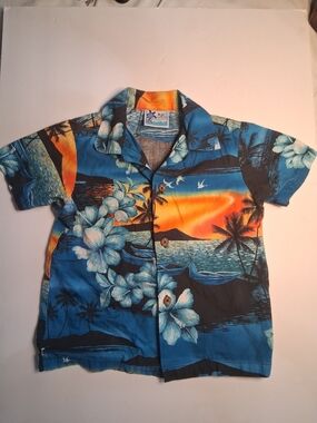 RJC Sportswear Hawaiian Sunset Shirt Blue Kids 4 Tropical